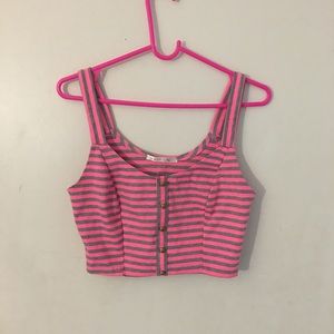 Pink Bralette Crop Top Tank Top
